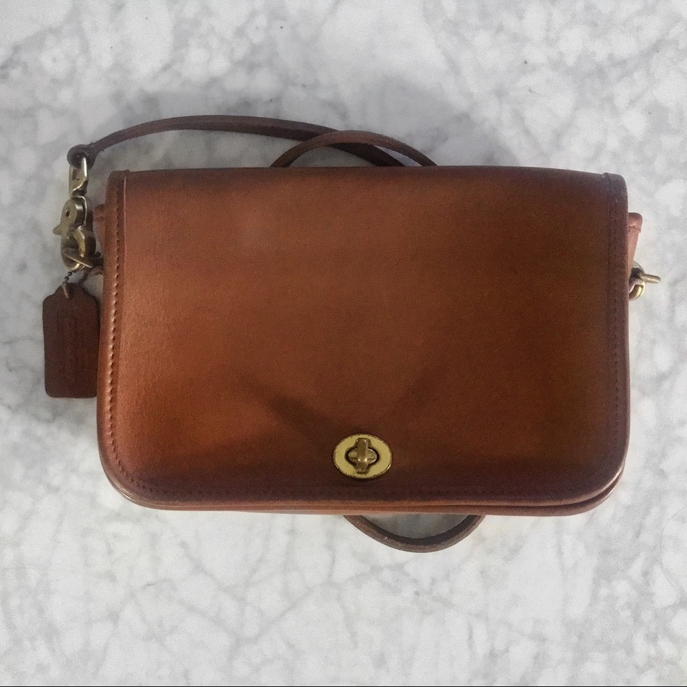 Coach Vintage Tan Leather Penny Pocket #9755